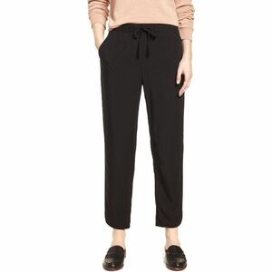 Madewell Dolphin Hem Track Trouser Black Sz M Lightweight Elevated Athlieisure